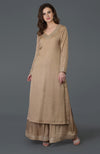 Beige Gota Patti Work Farshi Palazzo Suit
