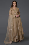 Beige Gota Patti Work Farshi Palazzo Suit