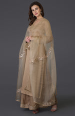 Beige Gota Patti Work Farshi Palazzo Suit