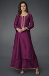 Peacock Pink Marori and Sequin Work Farshi Palazzo Suit