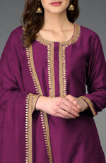 Peacock Pink Marori and Sequin Work Farshi Palazzo Suit