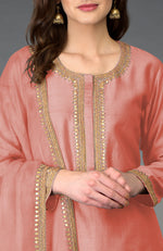 Terracotta Marori and Sequin Work Farshi Palazzo Suit