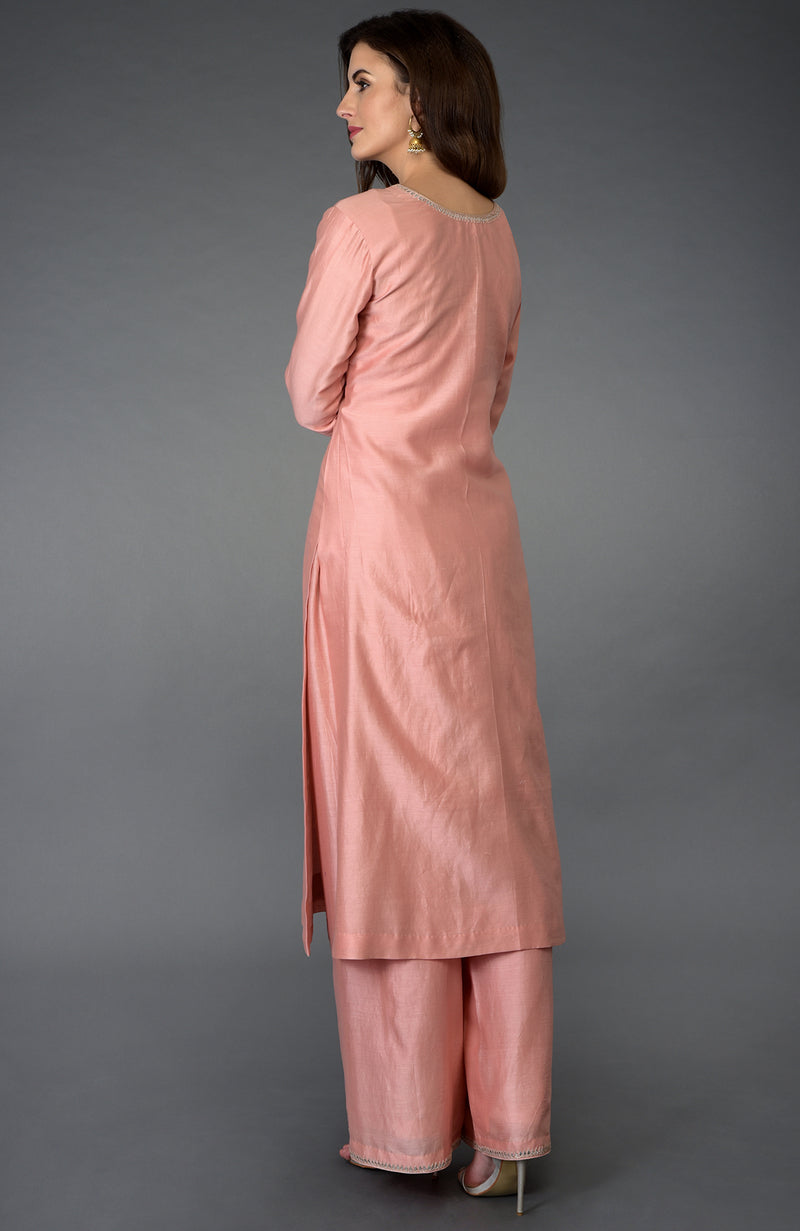 Pressed Rose Zardozi Gota Patti & Pearl Beads Farshi Suit