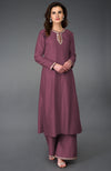 Burgundy Purple Gota Patti and Mirror Work Farshi Palazzo Suit