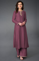 Burgundy Purple Gota Patti and Mirror Work Farshi Palazzo Suit