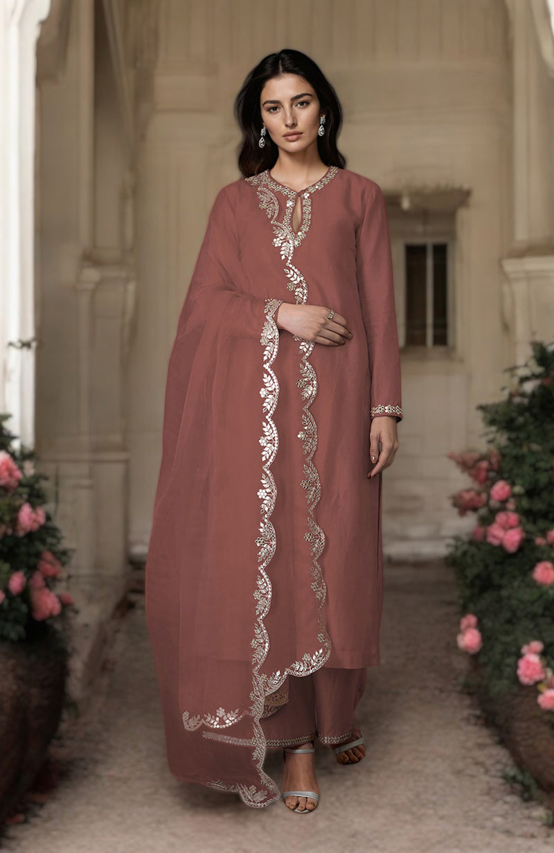Chutney Gota Patti and Mirror Work Farshi Palazzo Suit