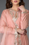 Pressed Rose Gota Patti and Mirror Work Farshi Palazzo Suit