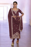 Burgundy Marori Gota Patti & Zardozi Hand Embroidered Kurta  Set