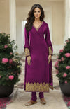 Black Gold Kashmiri Tilla Aari Embroidered Kurta Set