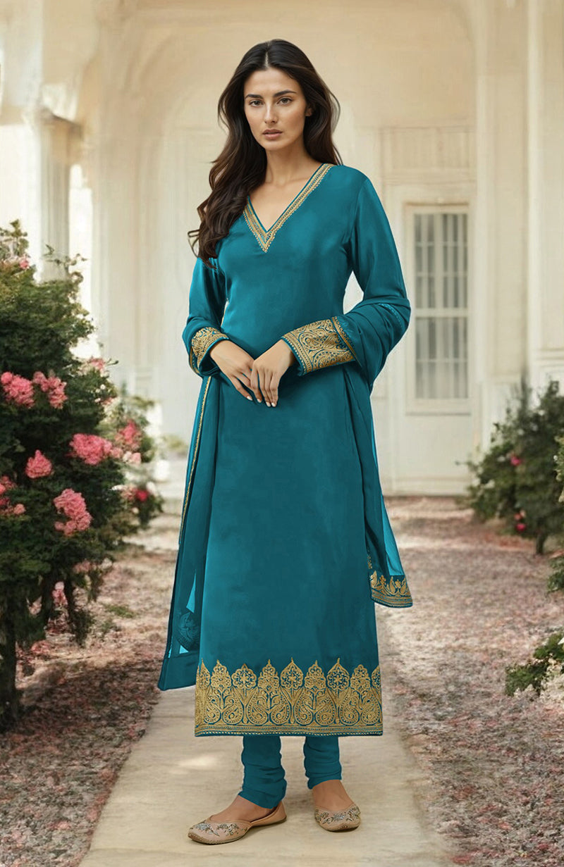 Black Gold Kashmiri Tilla Aari Embroidered Kurta Set