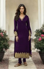 Chutney Gold Kashmiri Tilla Aari Embroidered Kurta Set