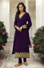 Black Gold Kashmiri Tilla Aari Embroidered Kurta Set