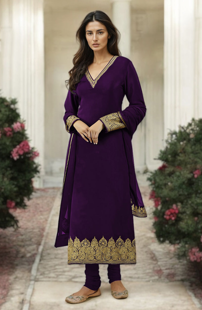 Black Gold Kashmiri Tilla Aari Embroidered Kurta Set