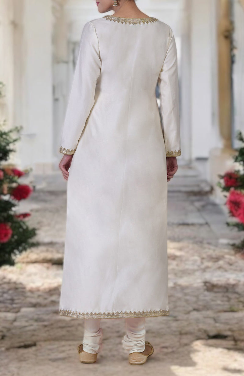 Ivory Marori & Zardozi Hand Embroidered Kurta Set