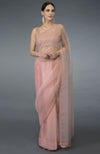 Pastel Peach Beads Hand Embroidered Saree & Blouse