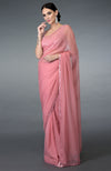 Pressed Rose Sequin & Beads Work Saree with Blouse