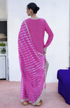 Pink Leheriya Handcrafted Tie Dye & Kashmiri Tilla Kurta Set