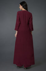 Burgundy Resham Sequin & Beads Embroidered Kurta Set