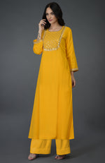 Sunglow Yellow Gota Sequin & Pearl Beads Kurta Set