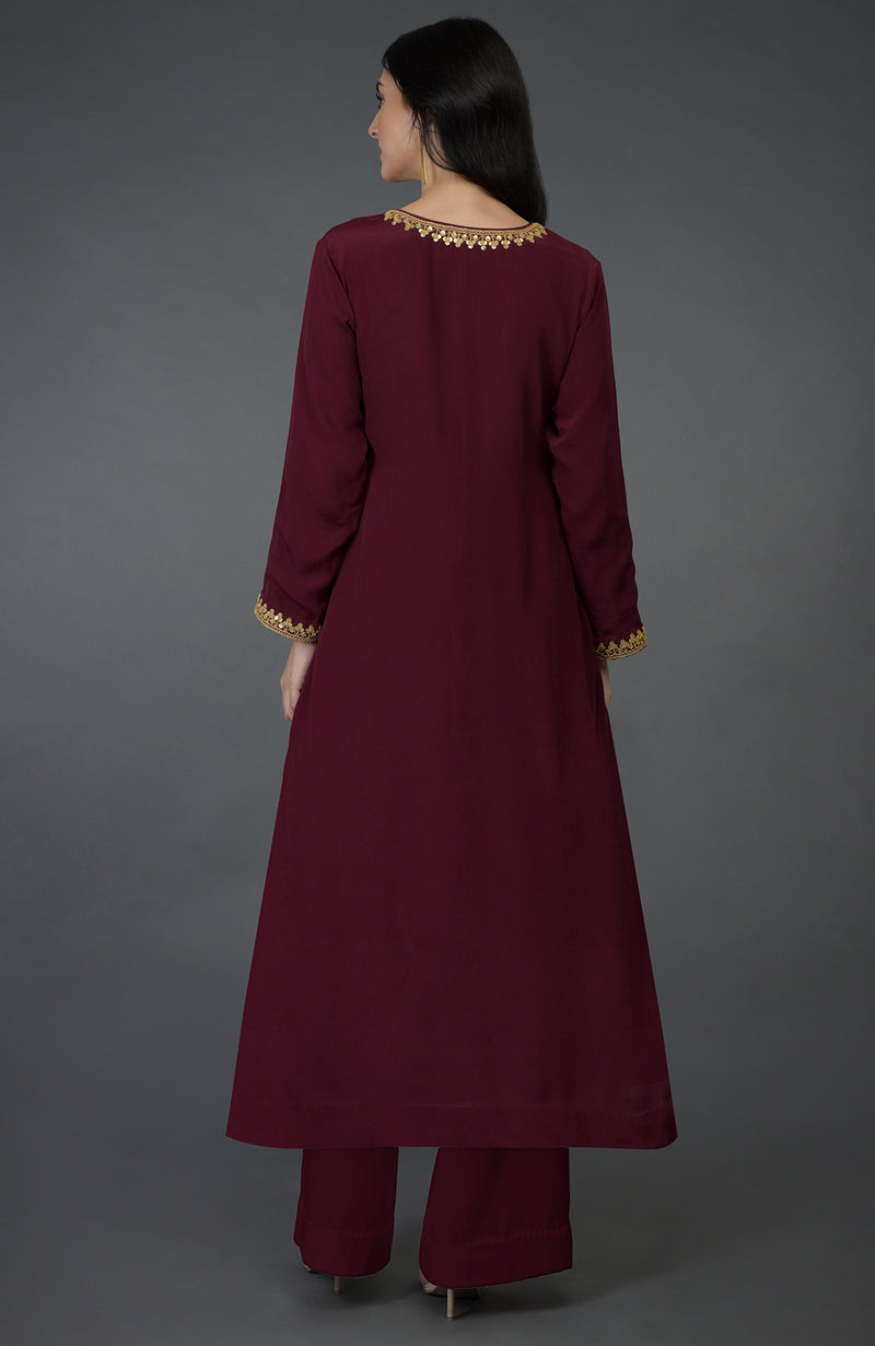 Marori & Sequin Hand Embroidered Kurta Set