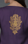 Mulled Grape Kashmiri Tilla Embroidered Dhoti Pants Suit
