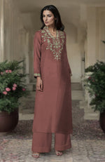Iris Blue Kashmiri Tilla Embroidered Kurta Set