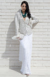White Frost Sequin Beads and French Wire Hand Embroidered Jacket