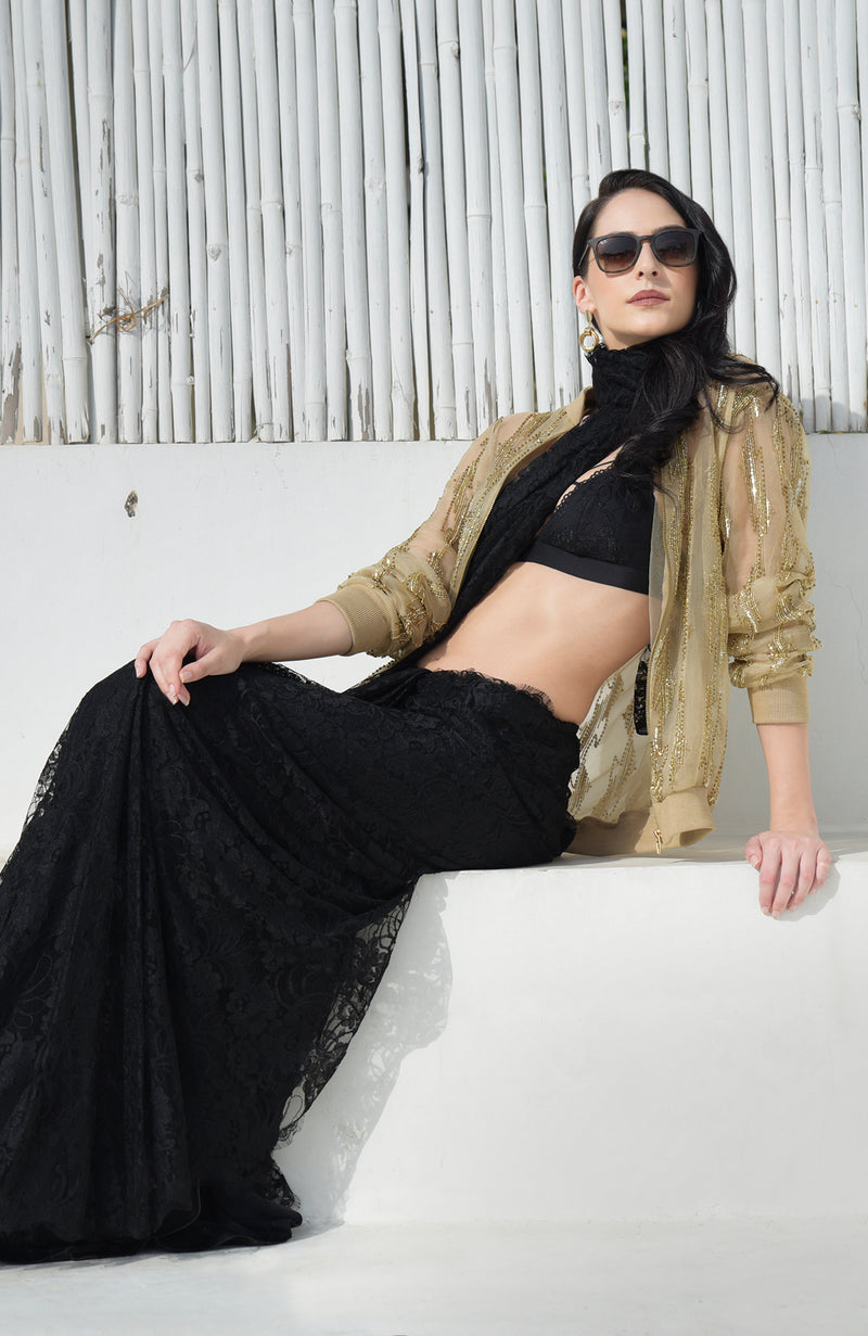 Electric Eye Beads & Sequin Hand Embroidered Jacket