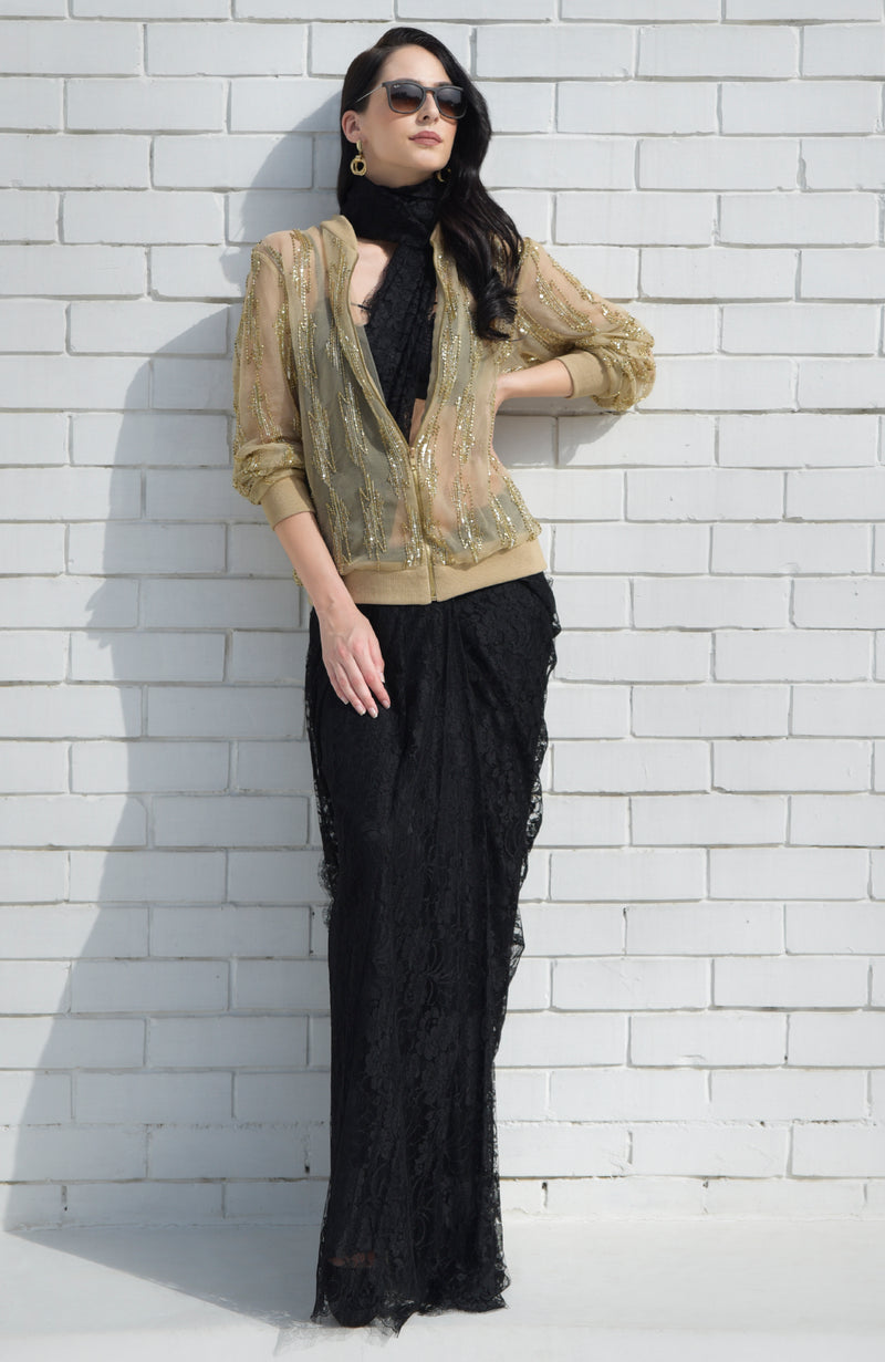 Electric Eye Beads & Sequin Hand Embroidered Jacket