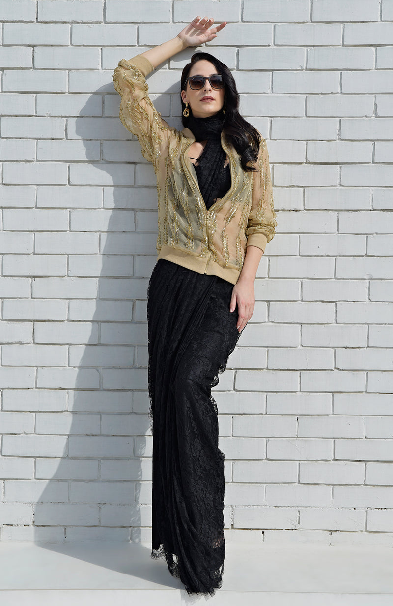 Electric Eye Beads & Sequin Hand Embroidered Jacket
