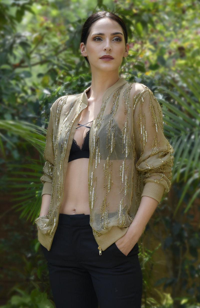 Electric Eye Beads & Sequin Hand Embroidered Jacket