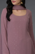 Lilac Handcrafted Mukaish Farshi Palazzo Suit