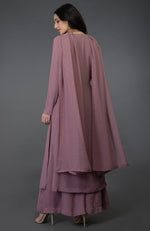 Lilac Handcrafted Mukaish Farshi Palazzo Suit