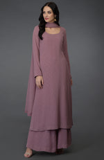 Lilac Handcrafted Mukaish Farshi Palazzo Suit