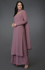 Lilac Handcrafted Mukaish Farshi Palazzo Suit