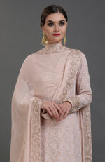 Oyster Pink Chikankari & Gota Patti Hand Embroidered Kurta Set