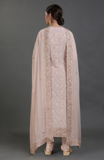 Oyster Pink Chikankari & Gota Patti Hand Embroidered Kurta Set