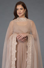 Oyster Pink  Gota Patti  Dupatta With Anarkali Suit