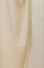 Ivory Beads & Crystal Hand Embroidered Pure Cashmere Stole