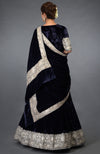 Midnight Blue Kashmiri Tilla Embroidered Lehenga Outfit