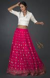 Berry Gloss Zardozi & Crystal Hand Embroidered Skirt