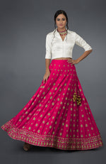 Berry Gloss Zardozi & Crystal Hand Embroidered Skirt