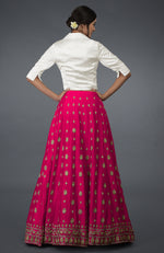 Berry Gloss Zardozi & Crystal Hand Embroidered Skirt