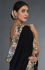 Black Parsi Gara Hand Embroidered Saree
