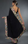 Black Parsi Gara Hand Embroidered Saree