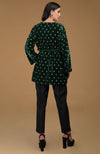 Emerald Green Crystal Hand Embroidered Silk Velvet Jacket