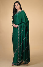 Emerald Green Crystal Hand Embroidered Blouse
