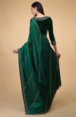 Emerald Green Crystal Hand Embroidered Blouse