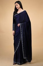 Midnight Sky Crystal Hand Embroidered Blouse