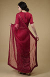 Classic Red-Gold Beads & Sequin Zardozi Hand Embroidered Saree